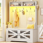 Itaar Hall Tree with Bench and Shoe Storage, 5-in-1 Entryway Bench with Coat by Itaar
