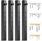 4-Pack Adjustable Folding Table Legs Extension, Heavy-Duty Steel Square by YUEYIN
