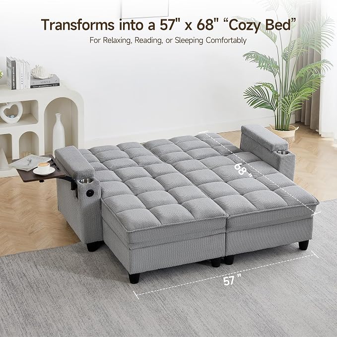 70.9" Chaise Lounge Chair Indoor, Oversized Boucle Upholstered Sofa Bed - Image 4
