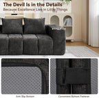160" Oversized 6 Seater Boneless Couch, Comfy Cloud Modular Sectional Sofa - Image 3