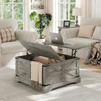 Furnideco Farmhouse Lift Top Coffee Table, Square Wood Center Table by FurnidecoFurniture