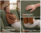 77" Oversized Chenille Couch Modular Sectional Sofa, Washable Cloud Couch - Image 6