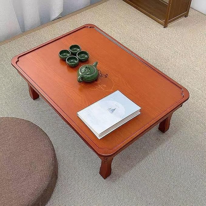Low Folding Coffee Table, Japanese Style Solid Wood Floor Table - Image 6