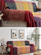 Boho Throw Blanket, Chenille Jacquard Tassels Throw Blankets - Image 6