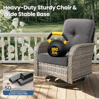 Weaxty 7 Pieces Patio Furniture Set, Wicker Outdoor Swivel Rocking Chairs - Image 6