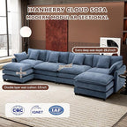 Ihanherry 146" U-Shaped Modern Sofa Modular Sectional Cloud Couch - Image 3