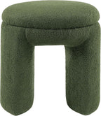 Furniture of America Rami Modern 18-inch Solid Wood Upholstered Ottoman - Image 2