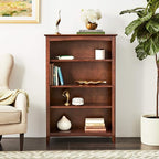 Solid Wood Bookcase 48" High, Adjustable Shelves, Parawood Construction - Image 2