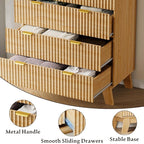 BORNOON 46" Tall Dresser for Bedroom, 6-Drawer Fluted Chest of Drawers - Image 5