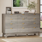 BORNOON 57" Wide Dresser for Bedroom, 12-Drawer Fluted Dresser by BORNOON
