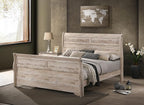 Roundhill Furniture Imerland Contemporary White-wash Finished 5-Piece Sleigh - Image 4