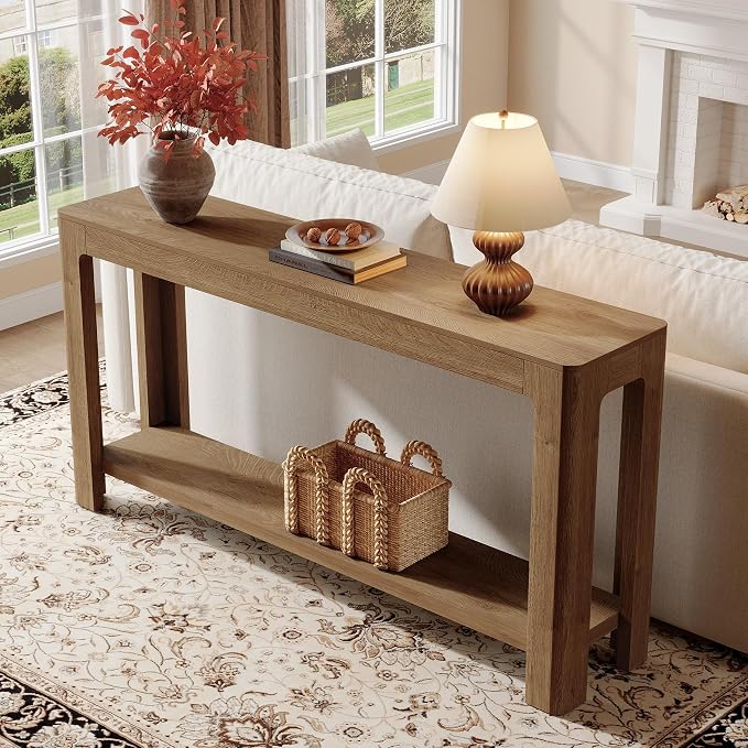 Tribesigns 63 Inch Entryway Console Table, 2-Tier Farmhouse Narrow Sofa Table - Image 3