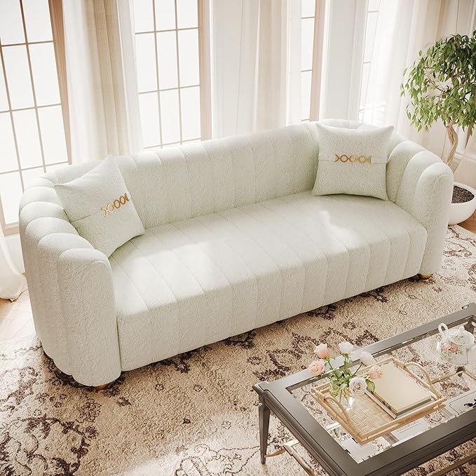 83.46" Fabric Couch for Living Room, Cute Modern Sofa - Image 3