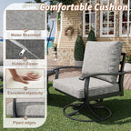 HOMREST Outdoor Furniture Thickened Cushion 360 Degree Swivel Rocking Patio - Image 4