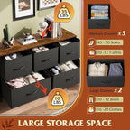 WLIVE Dresser for Bedroom with 5 Drawers, Wide Chest of Drawers, Fabric Dresser - Image 5