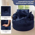 MAXYOYO Oversized Round Chaise Lounge Sofa, Upholstered Lounge Chair - Image 5