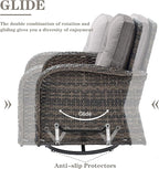 Belord Patio Furniture Swivel Glider PE Wicker Chairs, Outdoor Swivel Rocker - Image 3