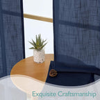 Chyhomenyc Extra Long Navy Blue Semi Sheer Curtains 120 Inches Long 2 Panels Set - Image 6