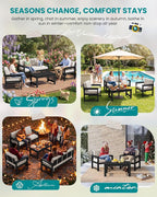 SERWALL 3 Pieces HDPE Outdoor Sofa Bistro Set - Image 8