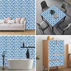 HOMETITUTE Ocean Blue Wave Pattern Wallpaper Peel and Stick Self Adhesive Vinyl - Image 4