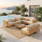 ABCASA 9-Piece Patio Sectional Furniture Set, Boho Patio Conversation Set - Image 2