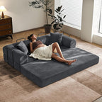 79" Convertible Sofa Bed with Fixed-Shape Frame & Removable Armrests, Modular - Image 2