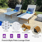 PURPLE LEAF Extra Wide Patio Chaise Lounge Set of 2 Outdoor Lounger French PE - Image 7