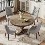 COLAMY Fabric Side Dining Chairs Set of 2, Wingback Upholstered Dining Room - Image 7