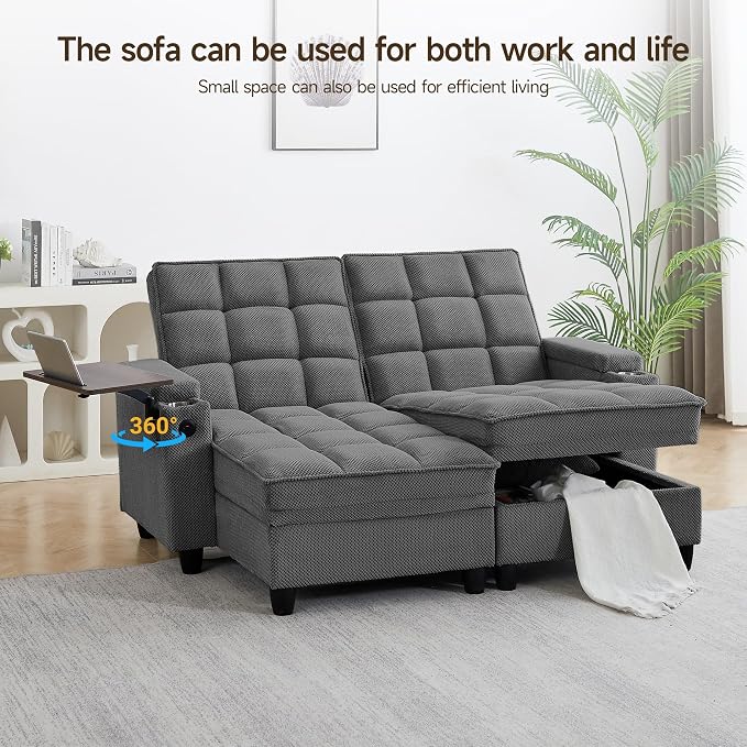 70.9" Chaise Lounge Chair Indoor, Oversized Boucle Upholstered Sofa Bed - Image 3