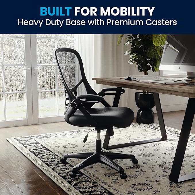 Flash Furniture Porter High Back Black Mesh Ergonomic Swivel Office Chair - Image 6