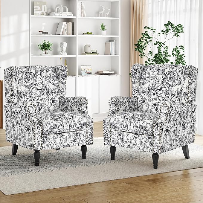 Pia Ricco High Back Floral Accent Chair - Image 5