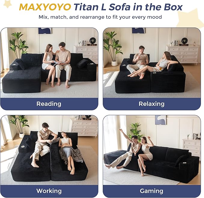 MAXYOYO 104" Modular Sectional Couch - Image 3