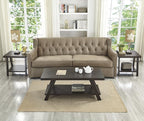 Roundhill Furniture Athens Contemporary 3-Piece Wood Shelf Coffee Table Set - Image 2