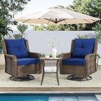 Wumiokio Patio Furniture Sets, 3 Pieces Wicker Outdoor Furniture - Image 2