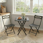 GarveeLife 3 Piece Outdoor Bistro Set, All Metal Patio Table and Chairs Set - Image 5