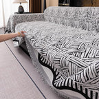 VClife Boho Couch Cover, Abstract White and Black Line Geometric Jacquard Couch - Image 5