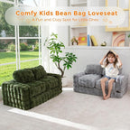 MAXYOYO Extra Wide Kids Bean Bag Chair, Comfy Bubble Fabric Bean Bag Sofa - Image 3
