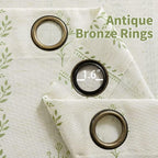 BGment Sage Green Floral Curtains 84 Inch Long, Light Filtering Linen Curtains - Image 7