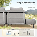 HERA'S HOUSE Metal Patio Furniture Set, Modular 7 Seats, 1 Nesting Coffee - Image 4