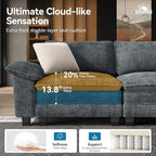 SUNSHINE VALLEY 3 Piece Living Room Sofa Furniture Set, Chenille Modular 2 - Image 3