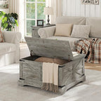 Furnideco Farmhouse Lift Top Coffee Table, Square Wood Center Table - Image 3