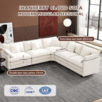 Ihanherry 114" V-Shaped Modern Sofa Modular Sectional Cloud Couch - Image 3