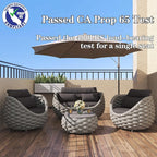 TWT Outdoor Patio Furniture Set 6 Pieces Aluminum Sectional Sofa, Metal Patio - Image 3
