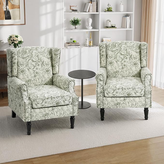 Pia Ricco High Back Floral Accent Chair - Image 5