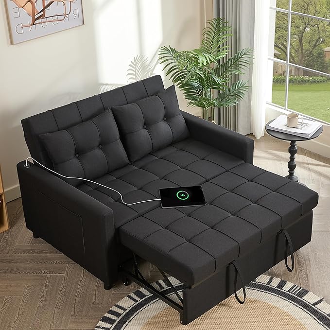 GOSUHI 52" Sleeper Sofa with Pull-Out Bed, 3-in-1 Convertible Sofa Bed by GOSUHI