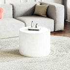 SSLine Round Drum Coffee Table Modern Sintered Stone Top Side End Table in - Image 3
