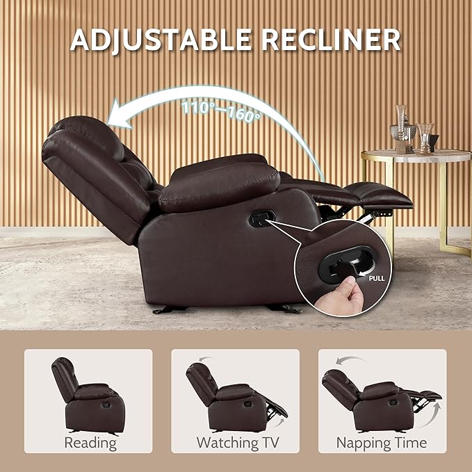 PrimeZone Oversized Rocker Recliner Chair - Image 4