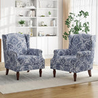 Pia Ricco Set of 2 Floral Accent Chairs, High Back Upholstered Armchairs by PiaRicco