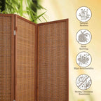 6 Panel Room Divider and Extra Wide Folding Privacy Screen, 94.5" W x 67" H - Image 4