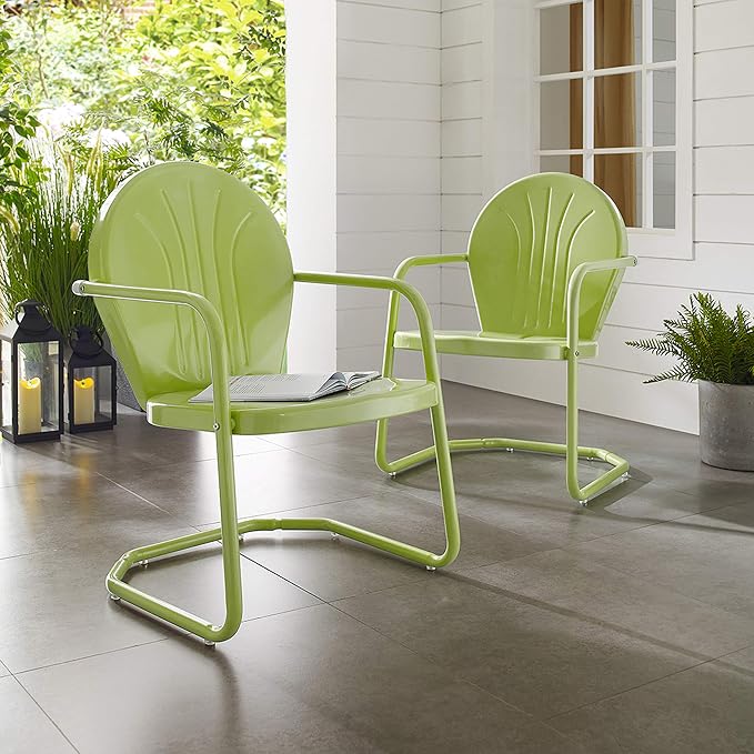 Crosley Furniture Griffith Outdoor Chair, Retro Metal Patio Chairs - Image 18